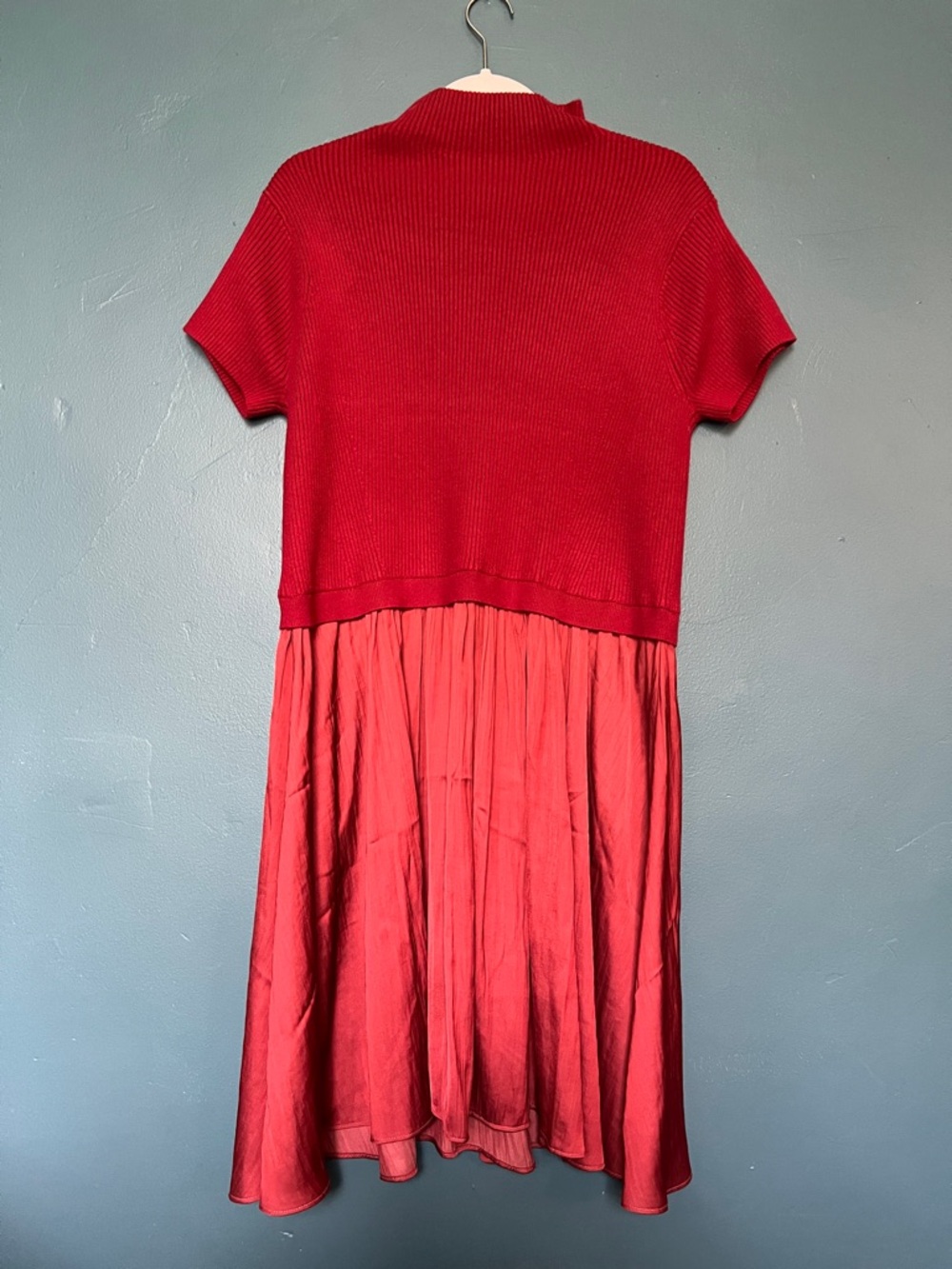 Anthropologie Thea Twofer Sweater Short Sleeve Mini Edition Red plus size 2X